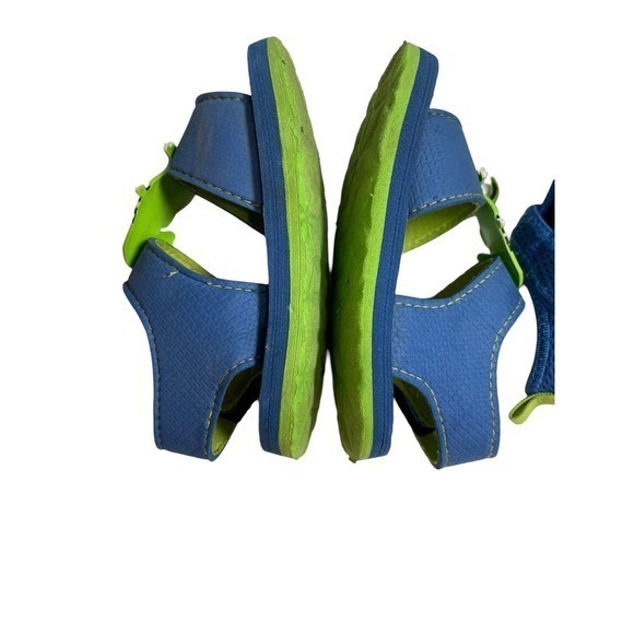 Blue & Green Toddler Boy Summer Shoes, Mesh Water Shoes, Foam Dinosaur Sandals 5 - Picture 10 of 14